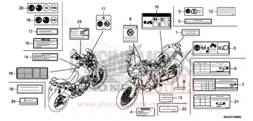 ETIQUETTE DE PRECAUTIONS (CRF1000A/AL/D/DL) CRF1000DK de 2019